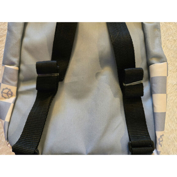 Vans Small Backpack Blue White Checkered Peace Sign NWOT - Picture 4 of 11